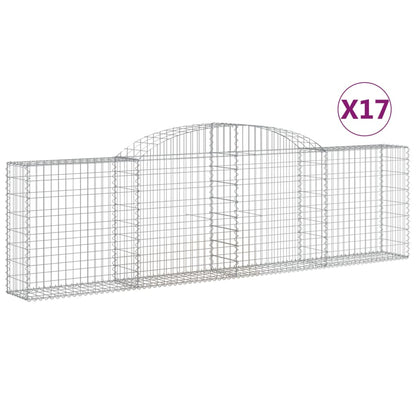 Cesti Gabbioni ad Arco 17 pz 300x30x80/100 cm Ferro Zincato