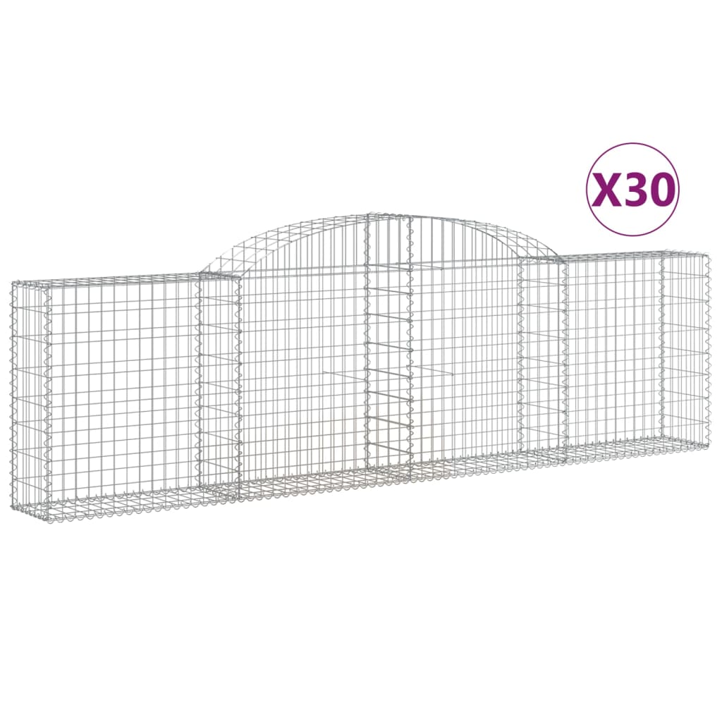 Cesti Gabbioni ad Arco 30 pz 300x30x80/100 cm Ferro Zincato