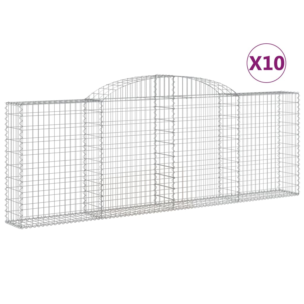 Cesti Gabbioni ad Arco 10 pz 300x30x100/120 cm Ferro Zincato