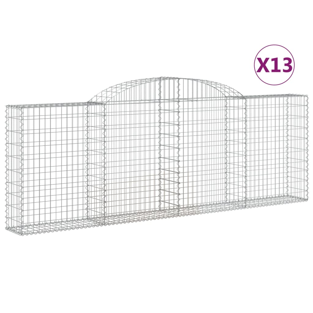 Cesti Gabbioni ad Arco 13 pz 300x30x100/120 cm Ferro Zincato