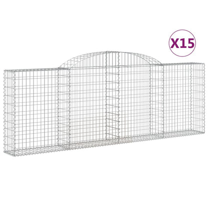Cesti Gabbioni ad Arco 15 pz 300x30x100/120 cm Ferro Zincato