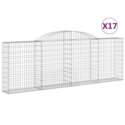 Cesti Gabbioni ad Arco 17 pz 300x30x100/120 cm Ferro Zincato