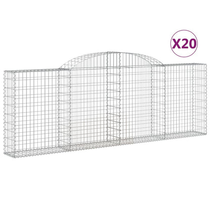 Cesti Gabbioni ad Arco 20 pz 300x30x100/120 cm Ferro Zincato