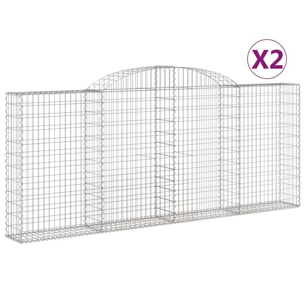Cesti Gabbioni ad Arco 2 pz 300x30x120/140 cm Ferro Zincato