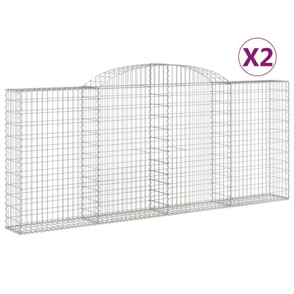 Cesti Gabbioni ad Arco 2 pz 300x30x120/140 cm Ferro Zincato