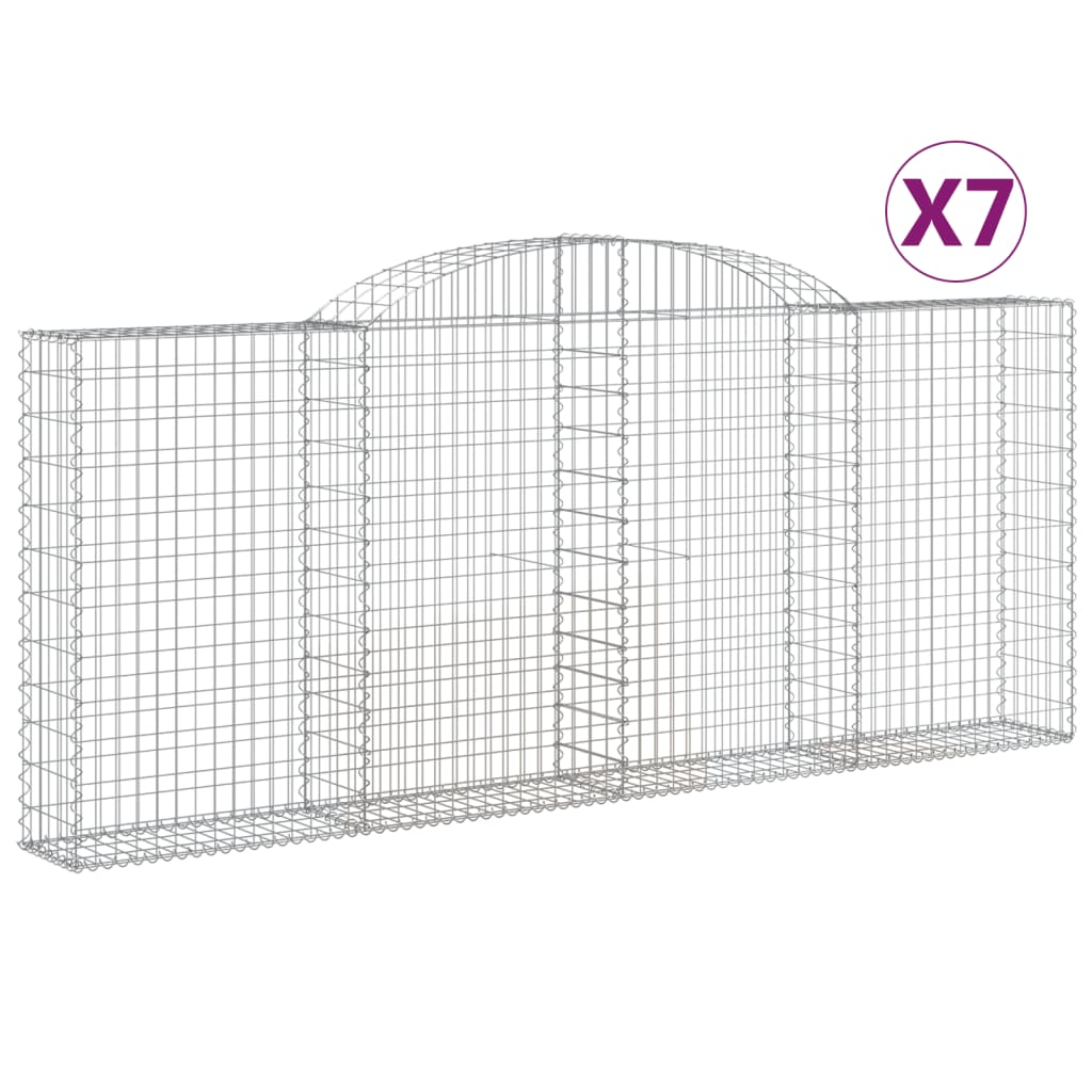 Cesti Gabbioni ad Arco 7 pz 300x30x120/140 cm Ferro Zincato
