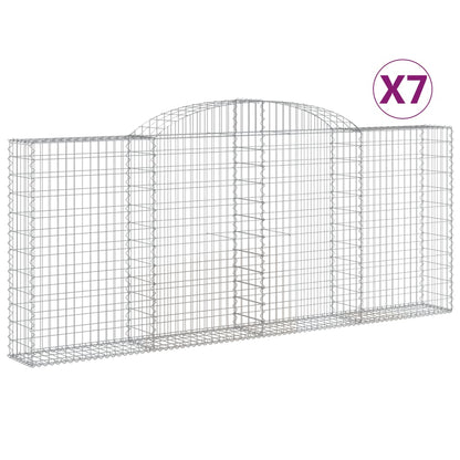 Cesti Gabbioni ad Arco 7 pz 300x30x120/140 cm Ferro Zincato