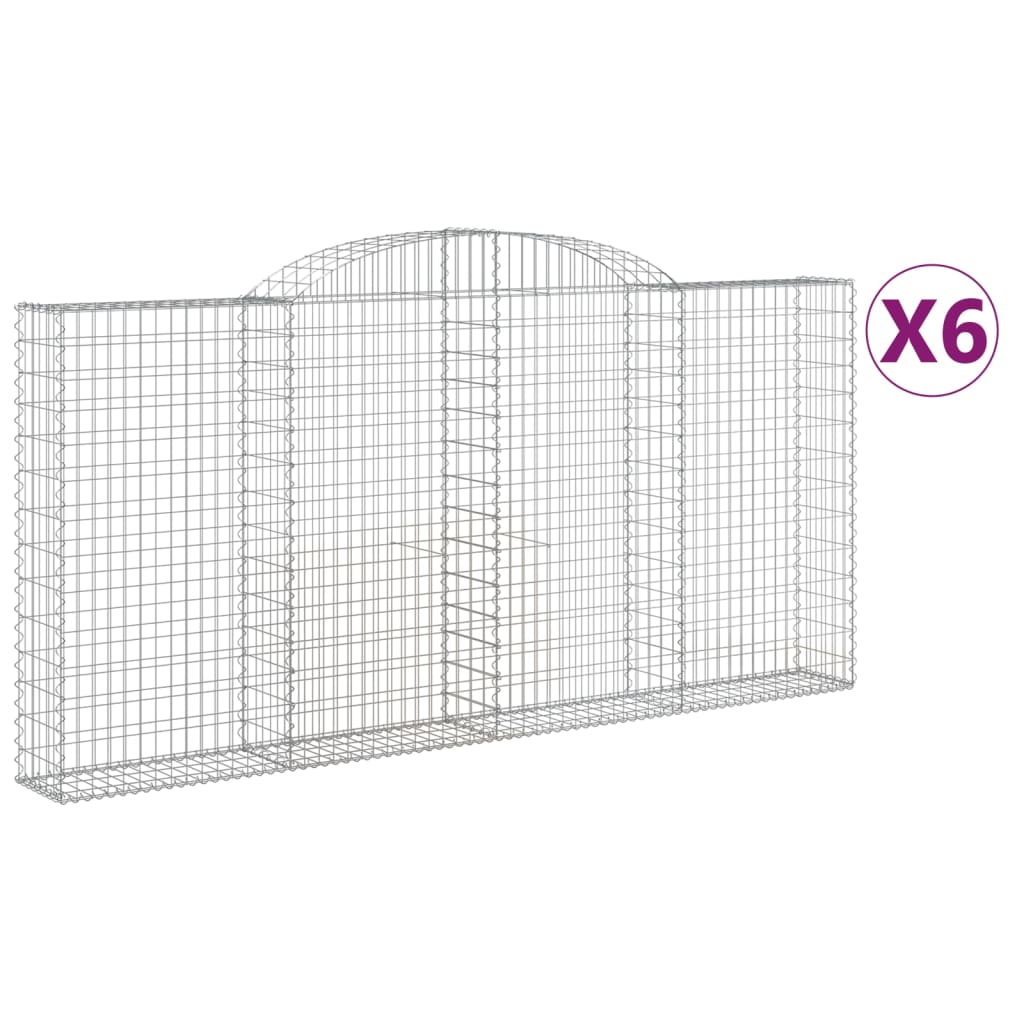 Cesti Gabbioni ad Arco 6 pz 300x30x140/160 cm Ferro Zincato