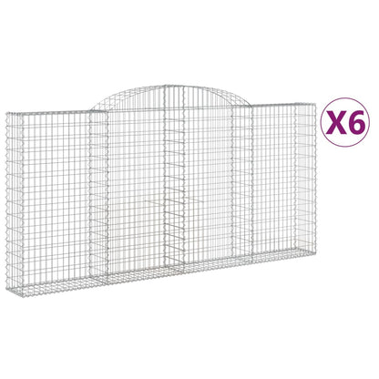 Cesti Gabbioni ad Arco 6 pz 300x30x140/160 cm Ferro Zincato