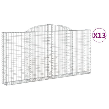 Cesti Gabbioni ad Arco 13 pz 300x30x140/160 cm Ferro Zincato