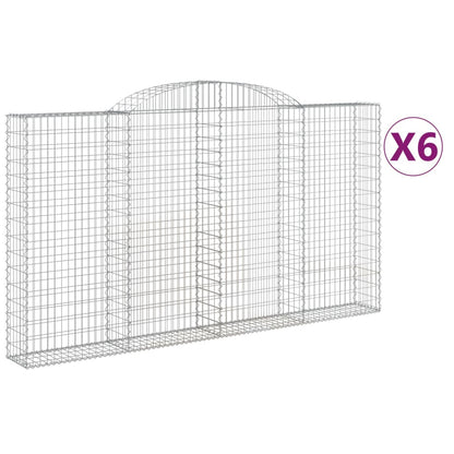 Cesti Gabbioni ad Arco 6 pz 300x30x160/180 cm Ferro Zincato