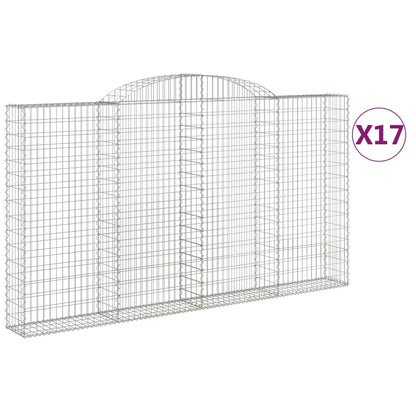 Cesti Gabbioni ad Arco 17 pz 300x30x160/180 cm Ferro Zincato