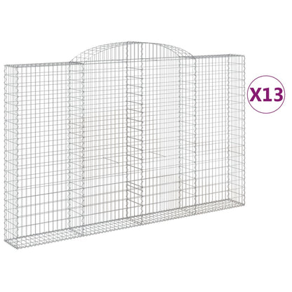 Cesti Gabbioni ad Arco 13 pz 300x30x180/200 cm Ferro Zincato