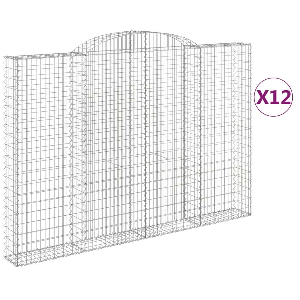Cesti Gabbioni ad Arco 12 pz 300x30x200/220 cm Ferro Zincato
