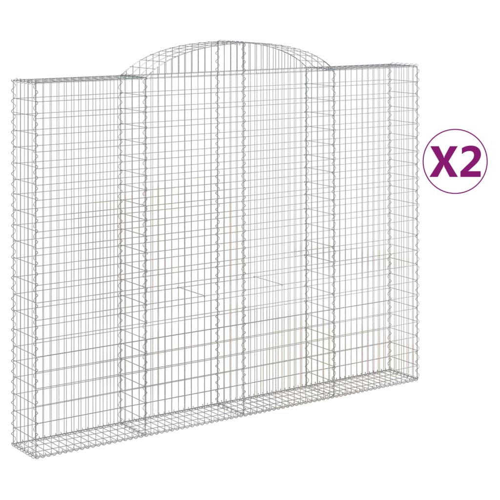 Cesti Gabbioni ad Arco 2 pz 300x30x220/240 cm Ferro Zincato