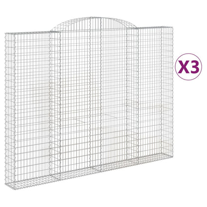 Cesti Gabbioni ad Arco 3 pz 300x30x220/240 cm Ferro Zincato