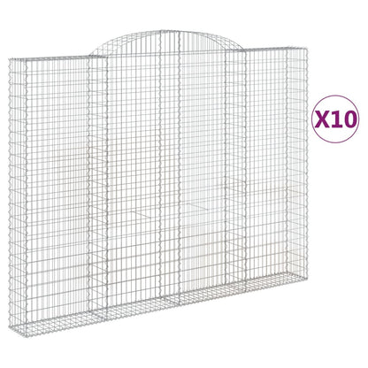 Cesti Gabbioni ad Arco 10 pz 300x30x220/240 cm Ferro Zincato