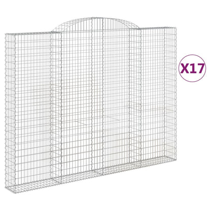 Cesti Gabbioni ad Arco 17 pz 300x30x220/240 cm Ferro Zincato