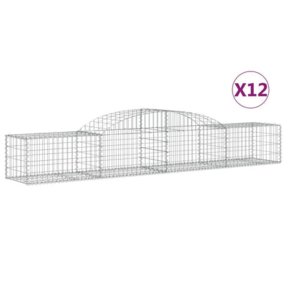 Cesti Gabbioni ad Arco 12 pz 300x50x40/60 cm Ferro Zincato