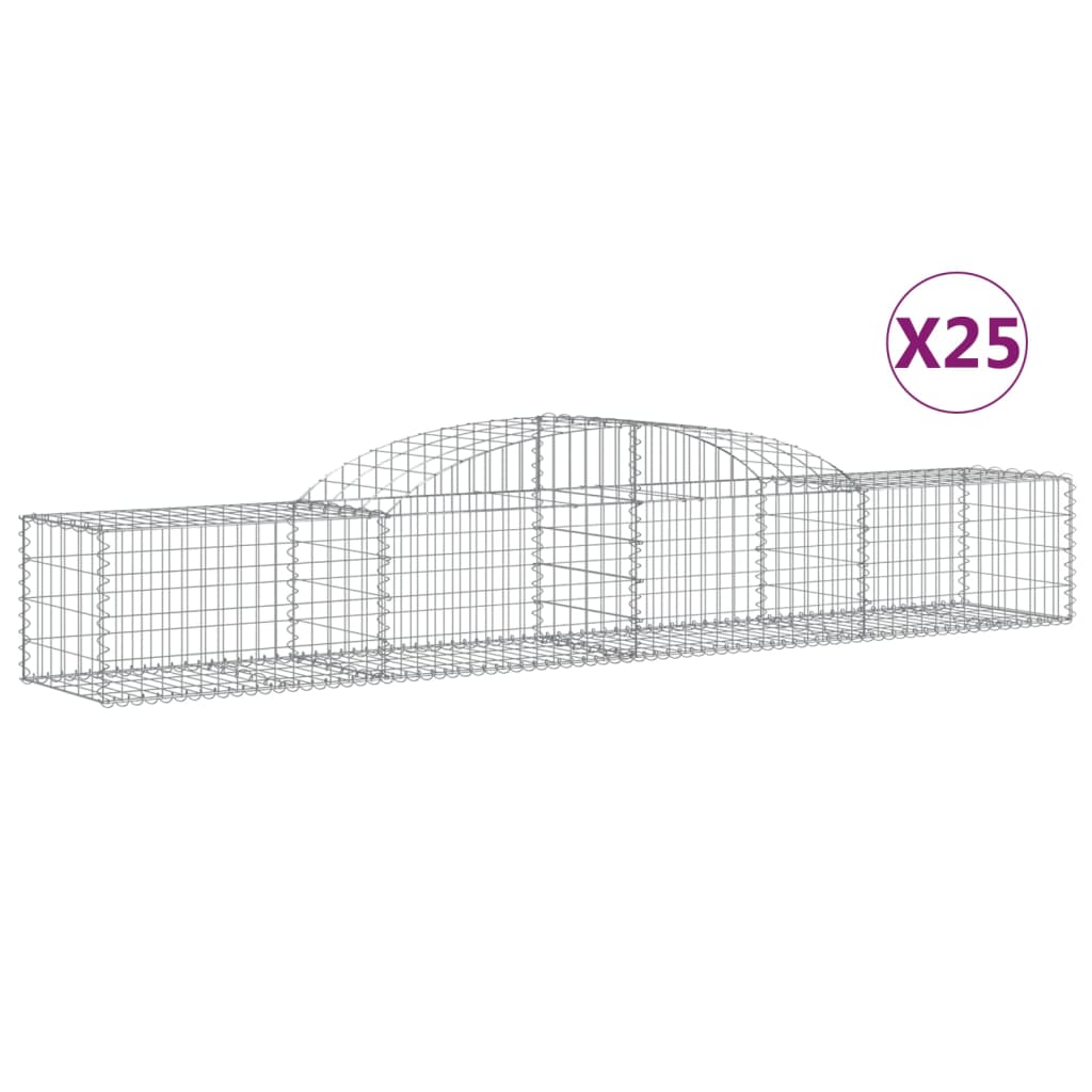 Cesti Gabbioni ad Arco 25 pz 300x50x40/60 cm Ferro Zincato