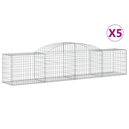 Cesti Gabbioni ad Arco 5 pz 300x50x60/80 cm Ferro Zincato