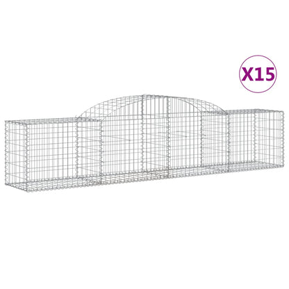 Cesti Gabbioni ad Arco 15 pz 300x50x60/80 cm Ferro Zincato