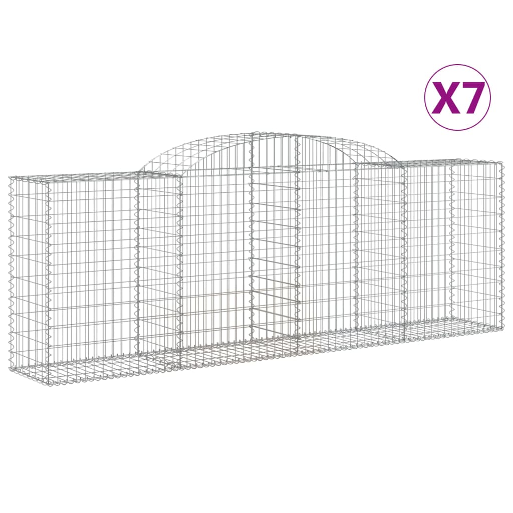 Cesti Gabbioni ad Arco 7 pz 300x50x100/120 cm Ferro Zincato