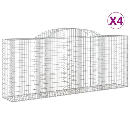 Cesti Gabbioni ad Arco 4 pz 300x50x120/140 cm Ferro Zincato