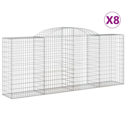 Cesti Gabbioni ad Arco 8 pz 300x50x120/140 cm Ferro Zincato