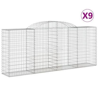 Cesti Gabbioni ad Arco 9 pz 300x50x120/140 cm Ferro Zincato