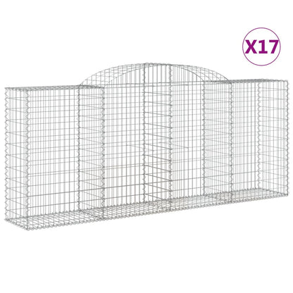 Cesti Gabbioni ad Arco 17 pz 300x50x120/140 cm Ferro Zincato