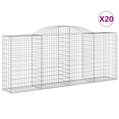 Cesti Gabbioni ad Arco 20 pz 300x50x120/140 cm Ferro Zincato