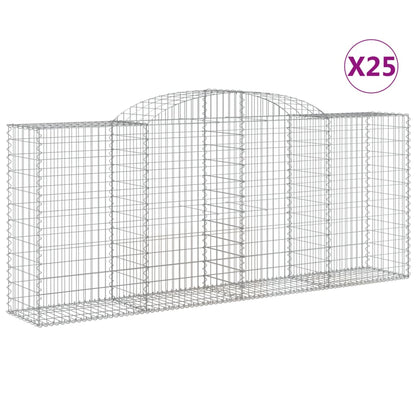 Cesti Gabbioni ad Arco 25 pz 300x50x120/140 cm Ferro Zincato