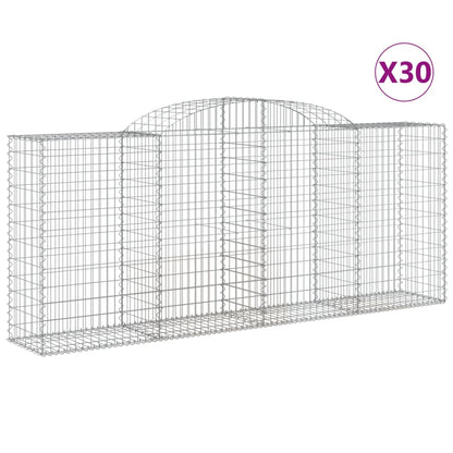Cesti Gabbioni ad Arco 30 pz 300x50x120/140 cm Ferro Zincato