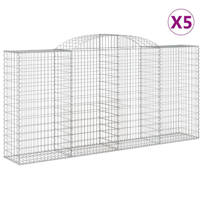 Cesti Gabbioni ad Arco 5 pz 300x50x140/160 cm Ferro Zincato