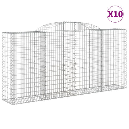 Cesti Gabbioni ad Arco 10 pz 300x50x140/160 cm Ferro Zincato