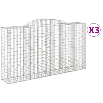 Cesti Gabbioni ad Arco 3 pz 300x50x160/180 cm Ferro Zincato