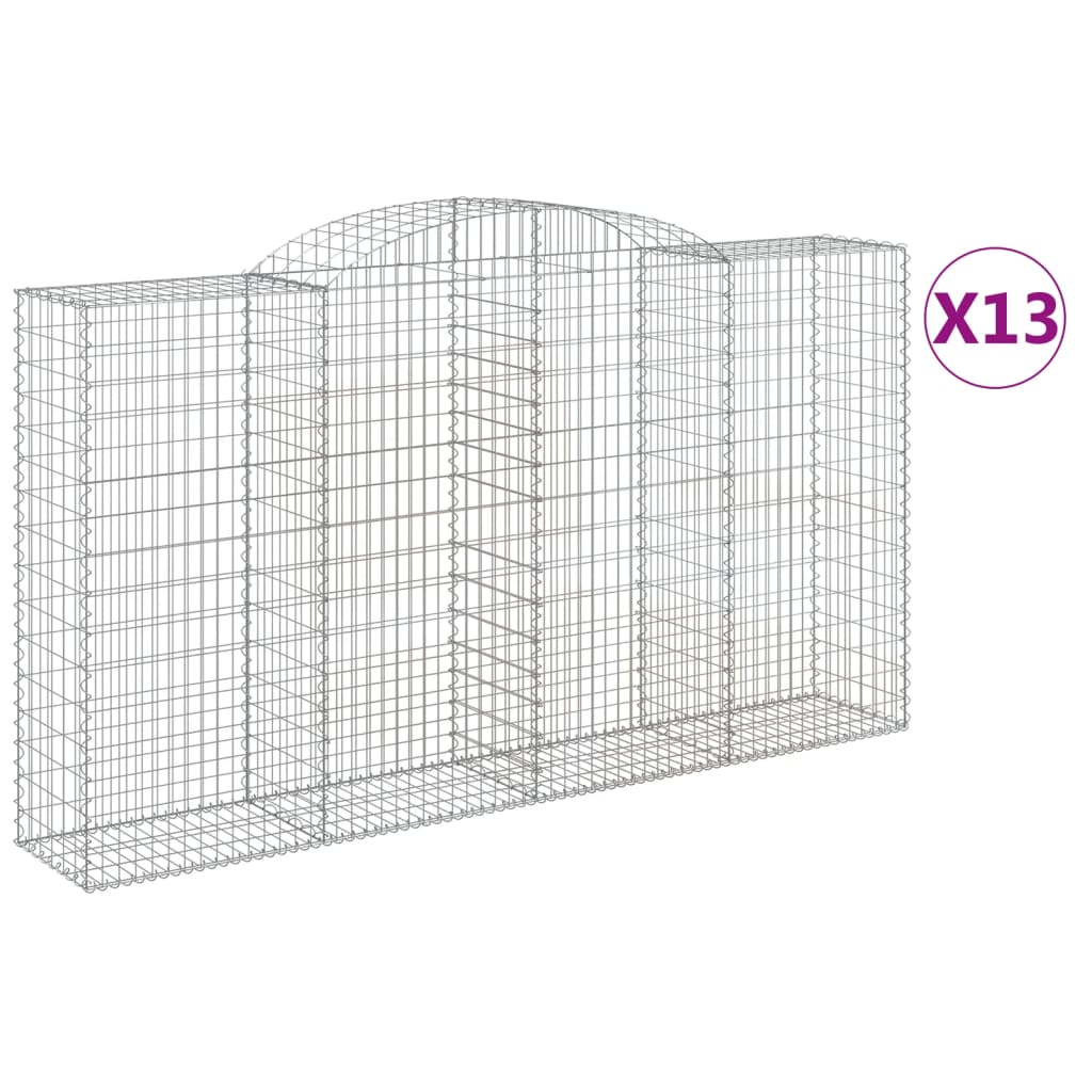 Cesti Gabbioni ad Arco 13 pz 300x50x160/180 cm Ferro Zincato