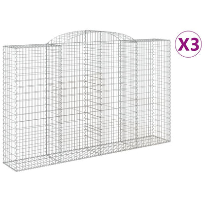 Cesti Gabbioni ad Arco 3 pz 300x50x180/200 cm Ferro Zincato