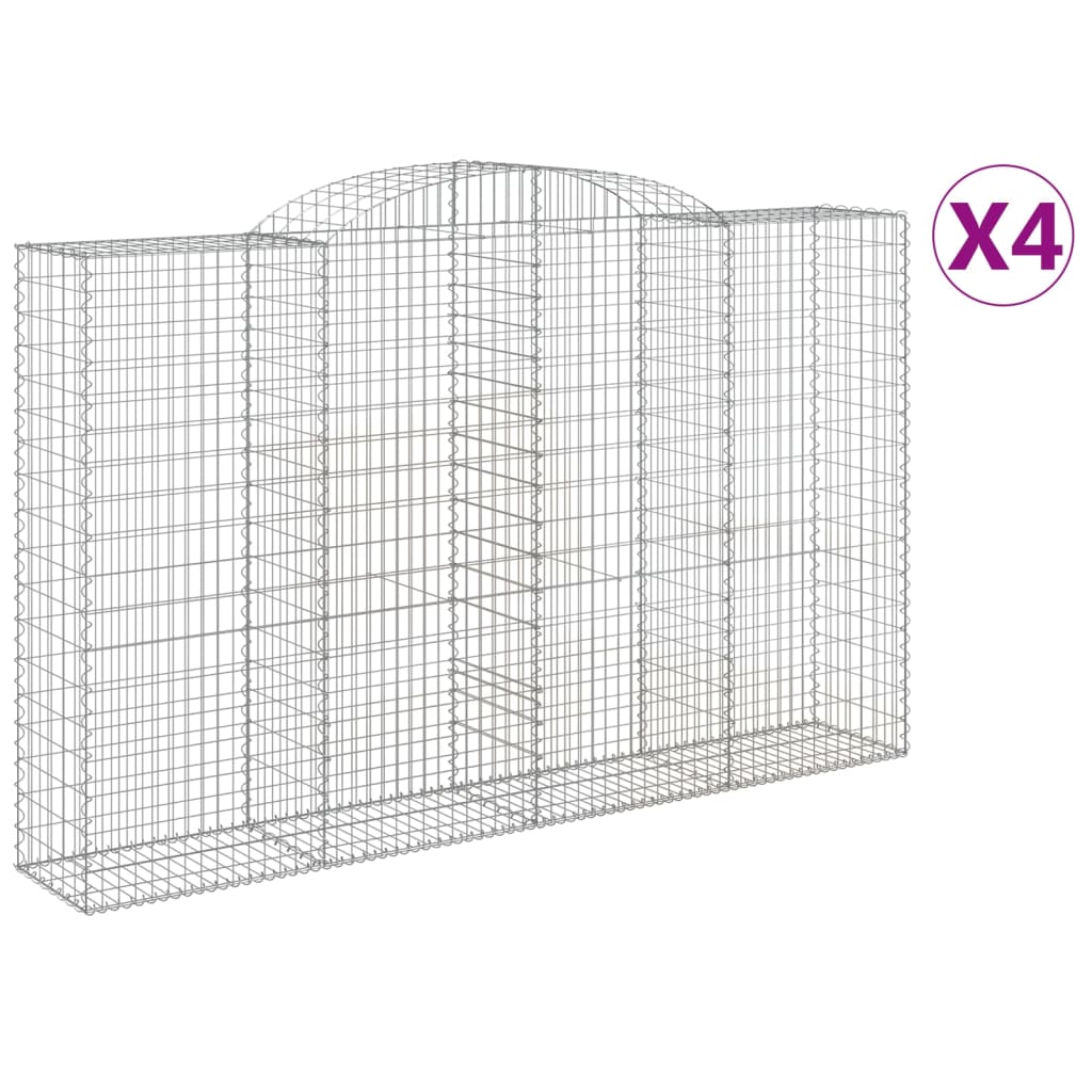Cesti Gabbioni ad Arco 4 pz 300x50x180/200 cm Ferro Zincato