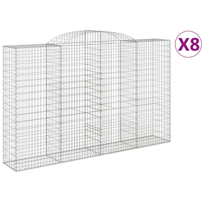 Cesti Gabbioni ad Arco 8 pz 300x50x180/200 cm Ferro Zincato