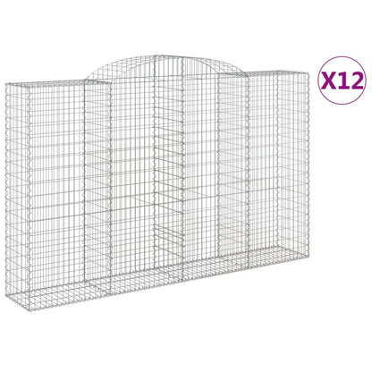 Cesti Gabbioni ad Arco 12 pz 300x50x180/200 cm Ferro Zincato