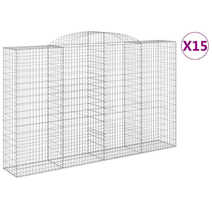 Cesti Gabbioni ad Arco 15 pz 300x50x180/200 cm Ferro Zincato