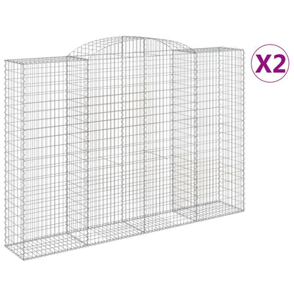 Cesti Gabbioni ad Arco 2 pz 300x50x200/220 cm Ferro Zincato