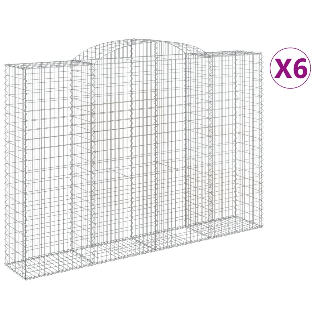 Cesti Gabbioni ad Arco 6 pz 300x50x200/220 cm Ferro Zincato