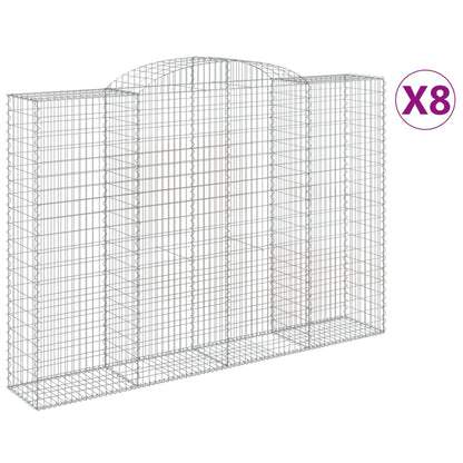 Cesti Gabbioni ad Arco 8 pz 300x50x200/220 cm Ferro Zincato