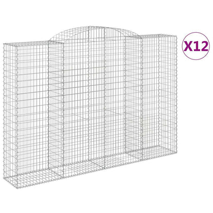 Cesti Gabbioni ad Arco 12 pz 300x50x200/220 cm Ferro Zincato