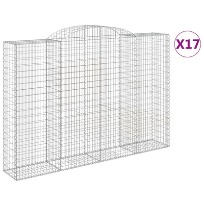 Cesti Gabbioni ad Arco 17 pz 300x50x200/220 cm Ferro Zincato