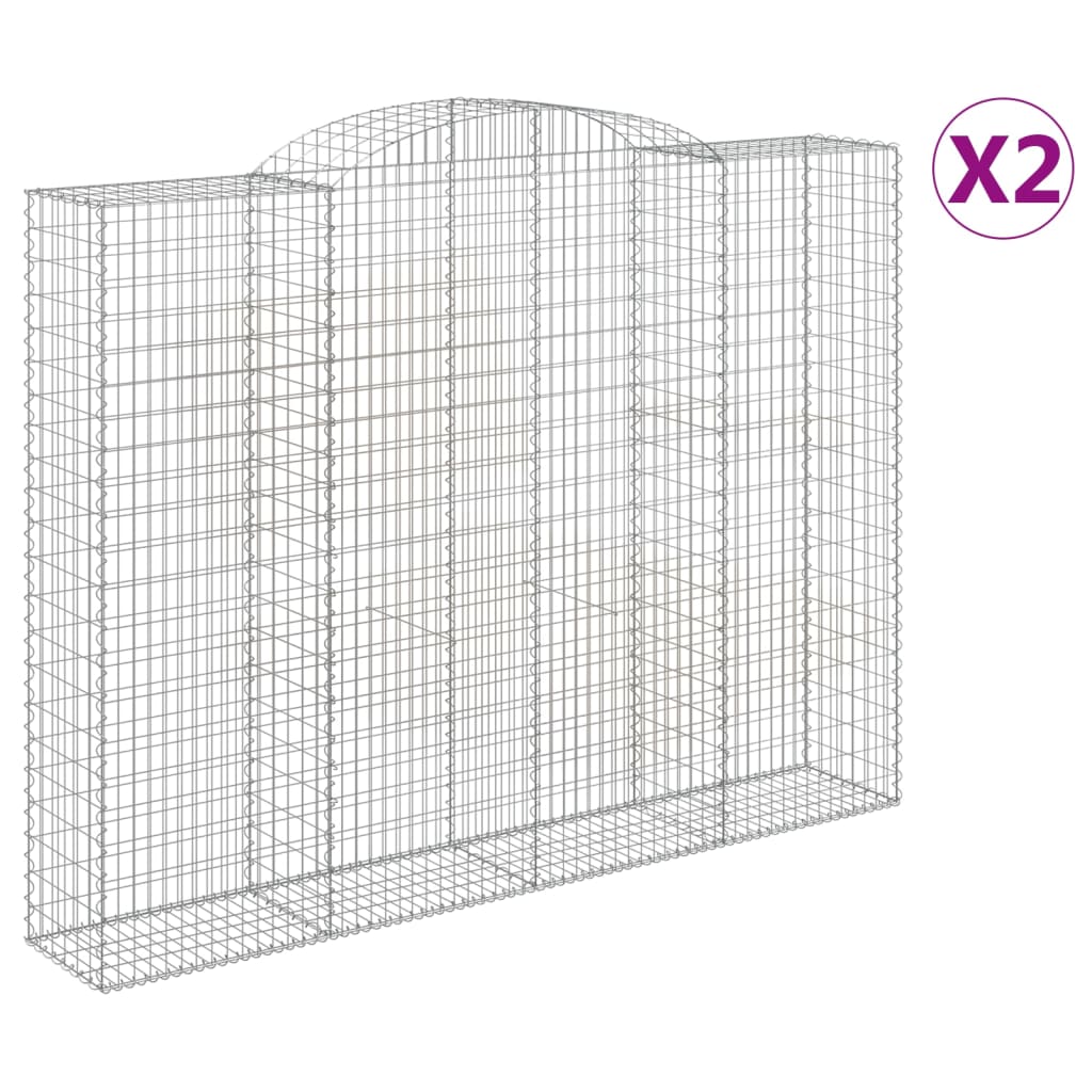 Cesti Gabbioni ad Arco 2 pz 200x50x220/240 cm Ferro Zincato