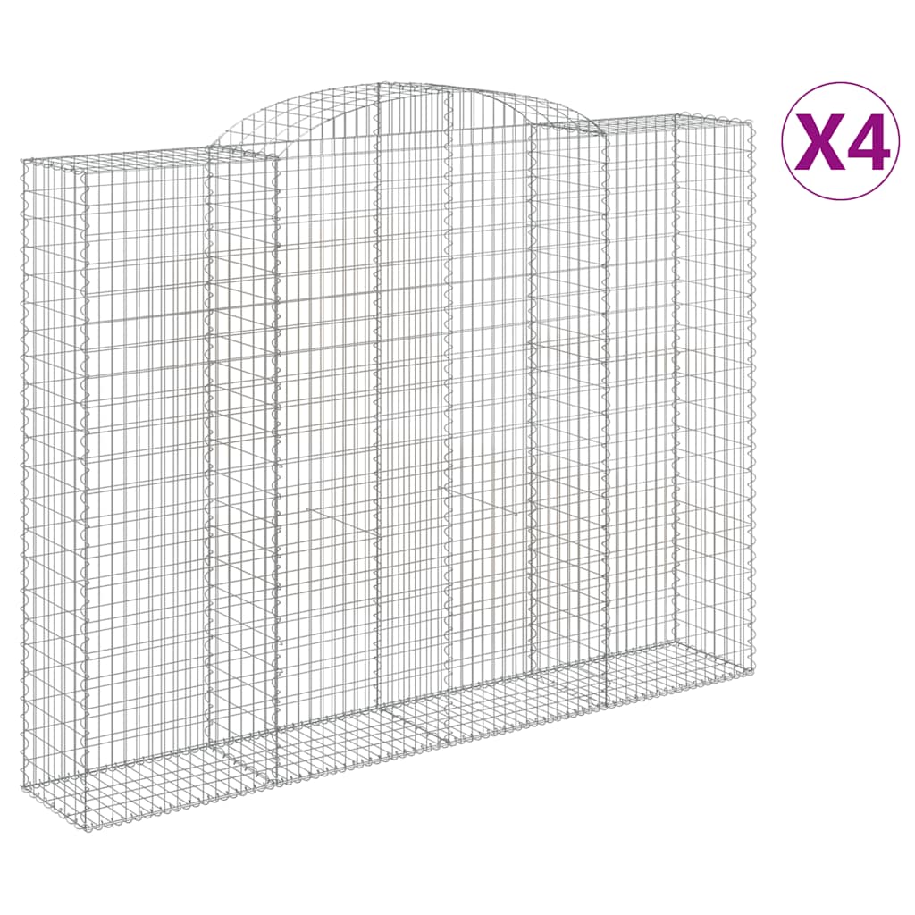 Cesti Gabbioni ad Arco 4 pz 300x50x220/240 cm Ferro Zincato